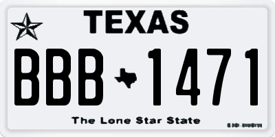 TX license plate BBB1471