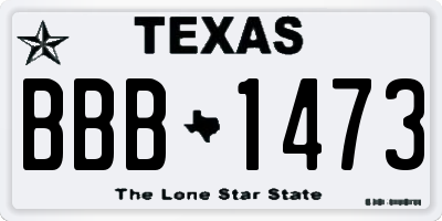 TX license plate BBB1473