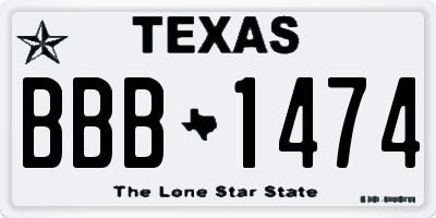 TX license plate BBB1474