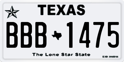 TX license plate BBB1475