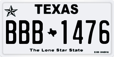 TX license plate BBB1476