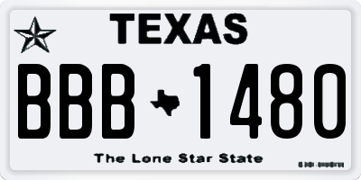 TX license plate BBB1480