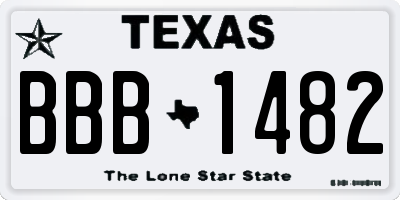 TX license plate BBB1482