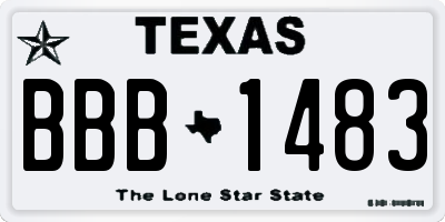 TX license plate BBB1483