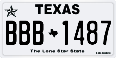 TX license plate BBB1487