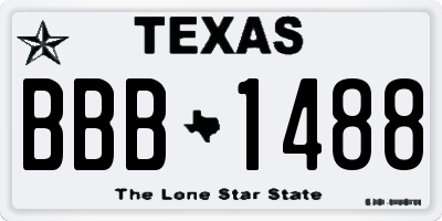 TX license plate BBB1488