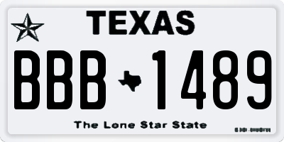 TX license plate BBB1489