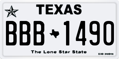 TX license plate BBB1490