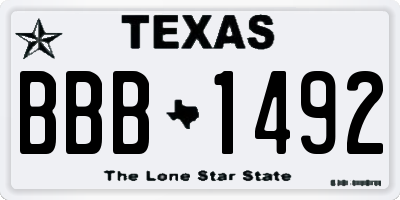 TX license plate BBB1492