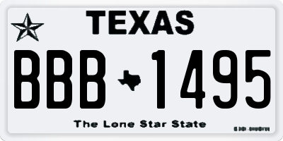 TX license plate BBB1495