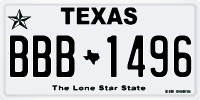 TX license plate BBB1496