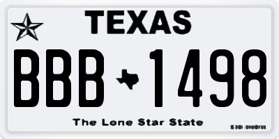TX license plate BBB1498