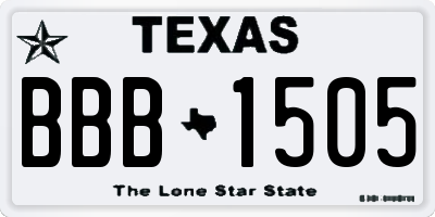 TX license plate BBB1505