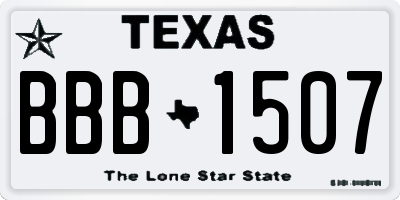 TX license plate BBB1507