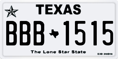 TX license plate BBB1515