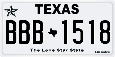 TX license plate BBB1518