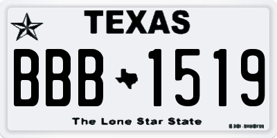 TX license plate BBB1519