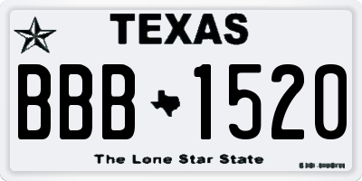 TX license plate BBB1520