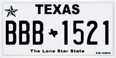 TX license plate BBB1521