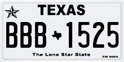 TX license plate BBB1525