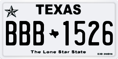 TX license plate BBB1526