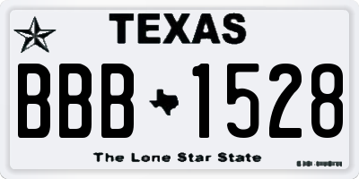 TX license plate BBB1528