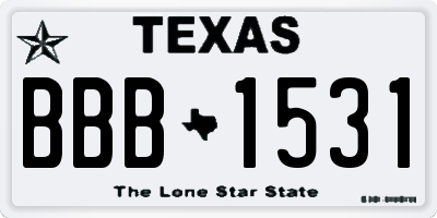 TX license plate BBB1531