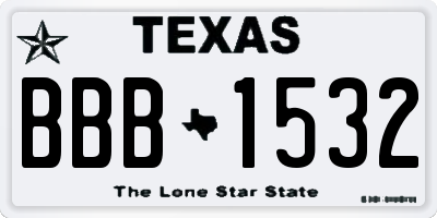 TX license plate BBB1532