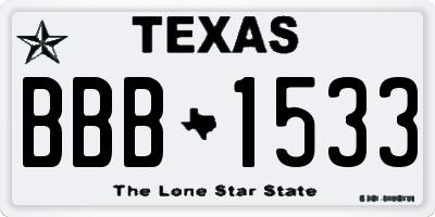 TX license plate BBB1533