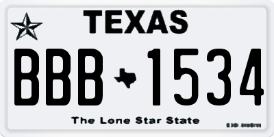 TX license plate BBB1534