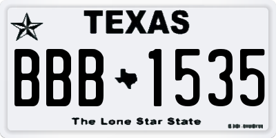 TX license plate BBB1535