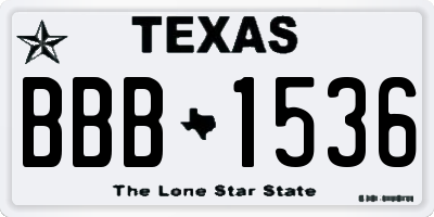 TX license plate BBB1536