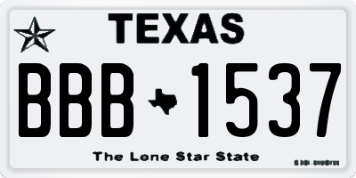 TX license plate BBB1537