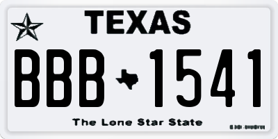 TX license plate BBB1541