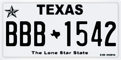 TX license plate BBB1542