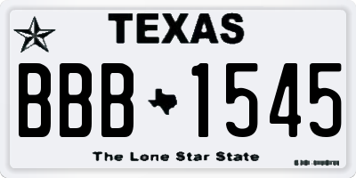 TX license plate BBB1545
