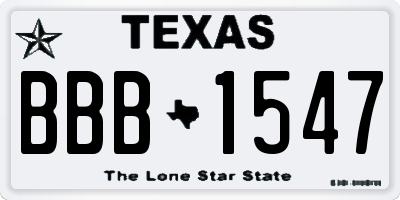 TX license plate BBB1547