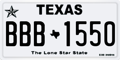 TX license plate BBB1550