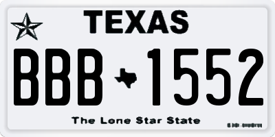 TX license plate BBB1552