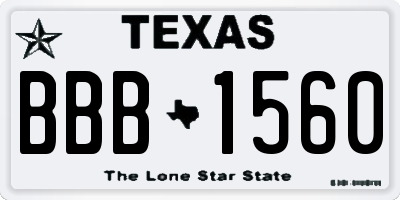 TX license plate BBB1560