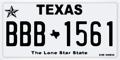 TX license plate BBB1561