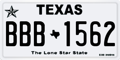 TX license plate BBB1562