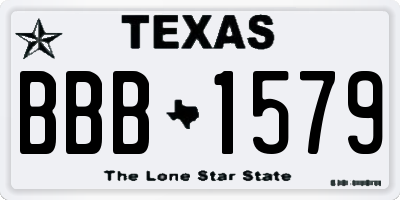 TX license plate BBB1579