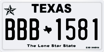 TX license plate BBB1581