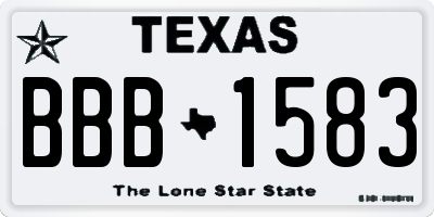 TX license plate BBB1583