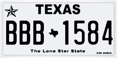 TX license plate BBB1584