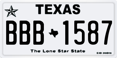 TX license plate BBB1587