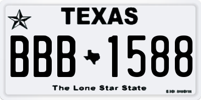 TX license plate BBB1588