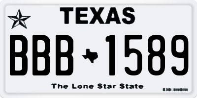 TX license plate BBB1589