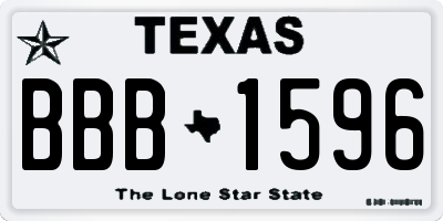 TX license plate BBB1596